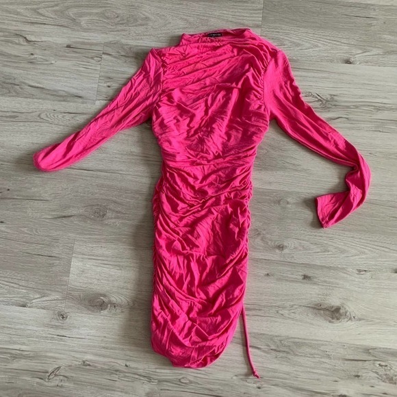 Naked Wardrobe Ruched Long Sleeve Cutout Minidress - Picture 2 of 2